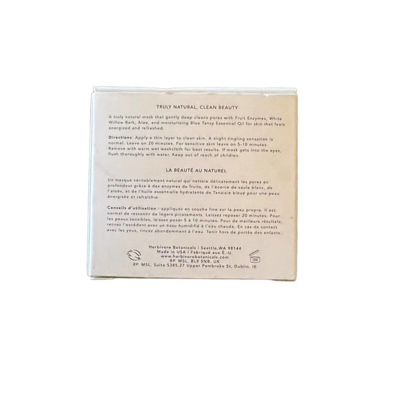 Herbivore Blue Tansy Resurfacing Clarity Mask 2.02 oz. Full Size BNIB VEGAN - Picture 2 of 6